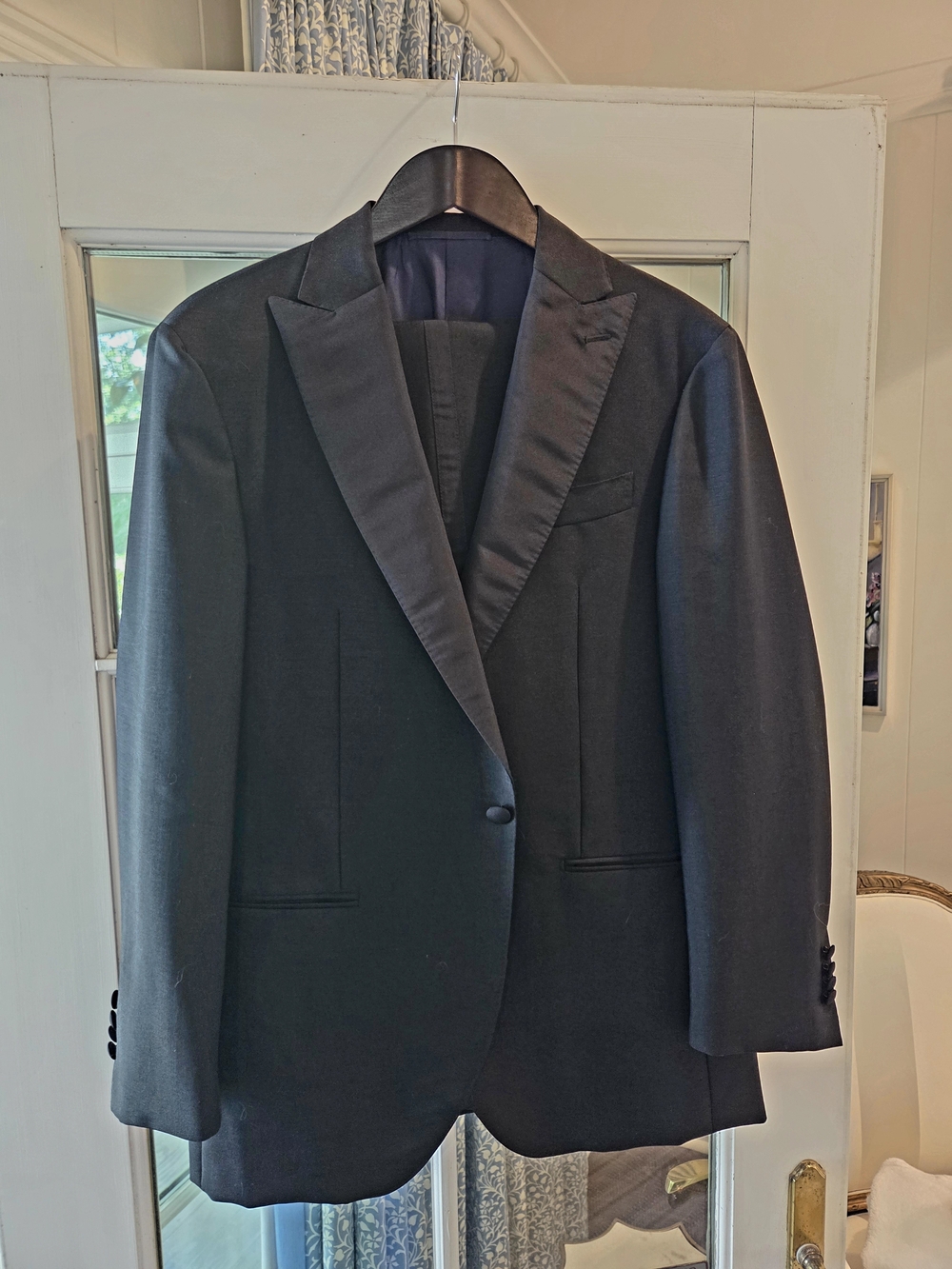 Sid Mashburn Black Satin-Lapel Tuxedo Jacket And Pants, Suit